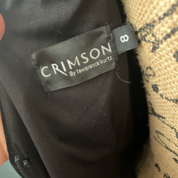 Crimson by Lawrence Kurtz Vintage Black Velvet  Iridescent Red Formal Prom Dress - Picture 7 of 8